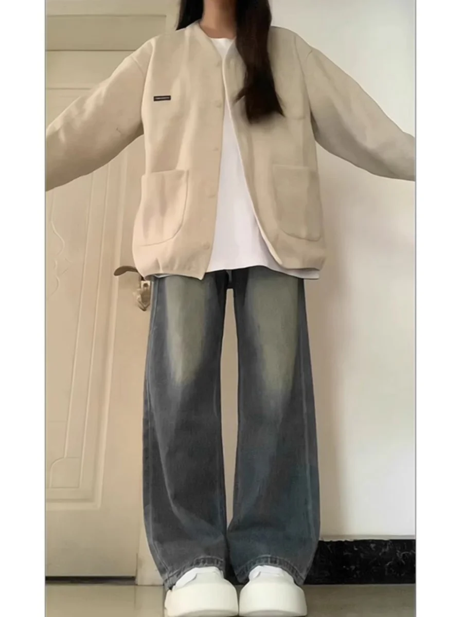 Джинсы женские прямого кроя, широкие, новые, больших размеров, повседневные, с высокой талией, универсальные, свободные, удобные, из денима
Джинсы женские прямого кроя, широкие, новые, больших размеров, повседневные, с высокой талией, универсальные, свободные, удобные, из денима