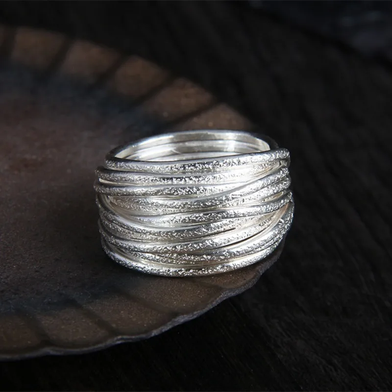 Uglyless Multi Layers Silver Lines Wrapped Women Rings Thai Chiang Mai Handmade 925 Sterling Silver Ring Heavy workmanship Jewel
Uglyless Multi Layers Silver Lines Wrapped Women Rings Thai Chiang Mai Handmade 925 Sterling Silver Ring Heavy workmanship Jewel