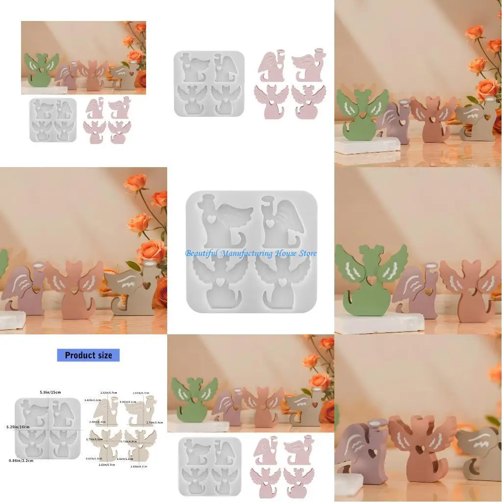 E56A Ангел Кошки Собака Форма для свечей Силиконовая форма для уникальных поделок и украшений ручной работы
E56A Ангел Кошки Собака Форма для свечей Силиконовая форма для уникальных поделок и украшений ручной работы