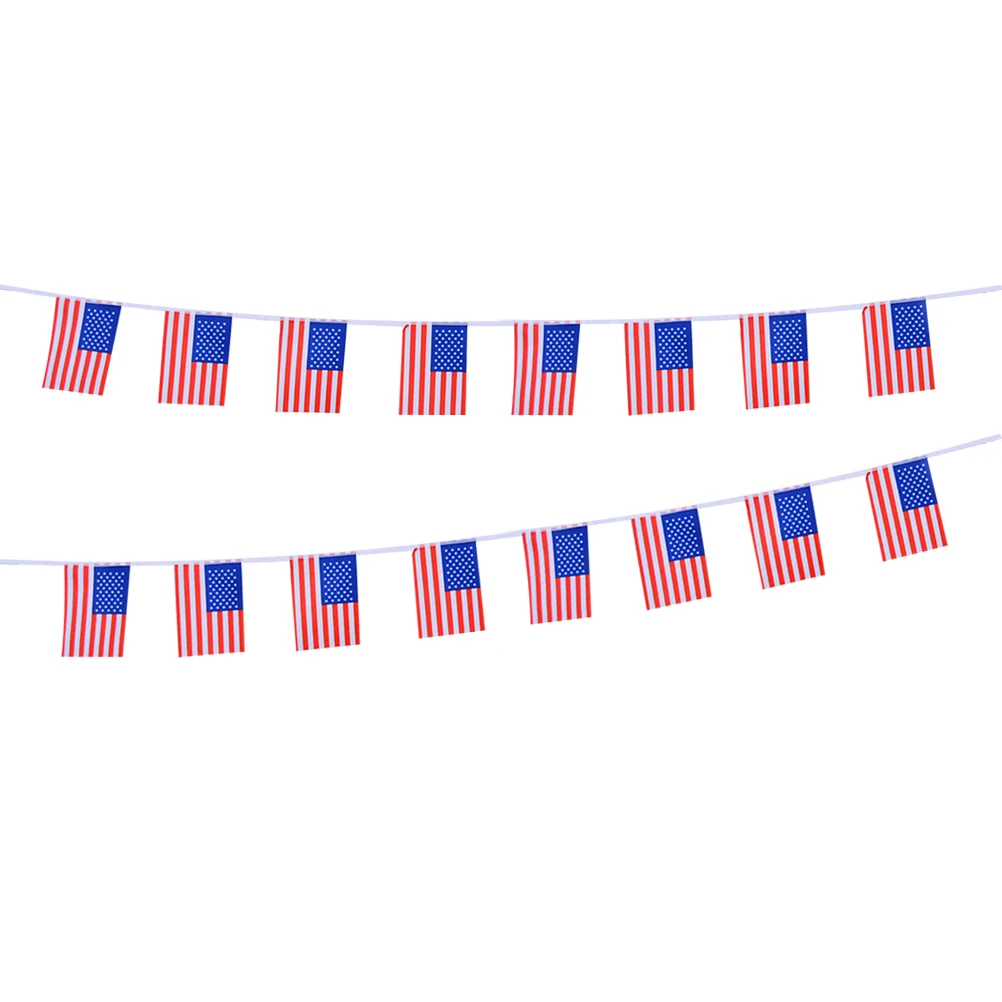 7M American Flag Banner Polyester Patriotic Decor Triangle Bunting Usa Flag Independence Day Streamers
7M American Flag Banner Polyester Patriotic Decor Triangle Bunting Usa Flag Independence Day Streamers