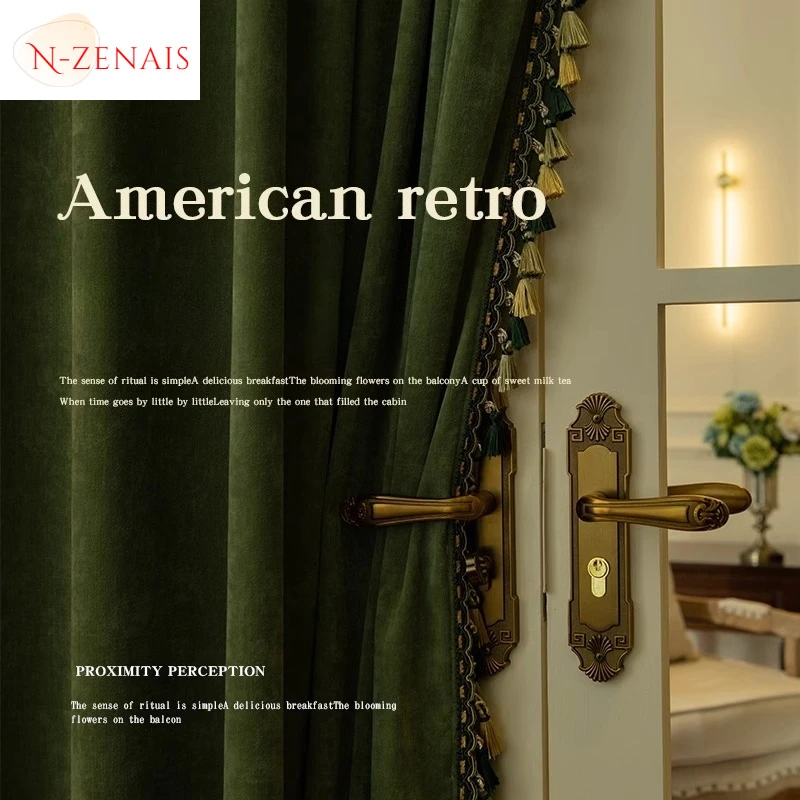 Custom Size!!Velvet Blackout Light Luxury Luxury American Retro Style Olive Green Curtains for Living Dining Room Bedroom
Custom Size!!Velvet Blackout Light Luxury Luxury American Retro Style Olive Green Curtains for Living Dining Room Bedroom