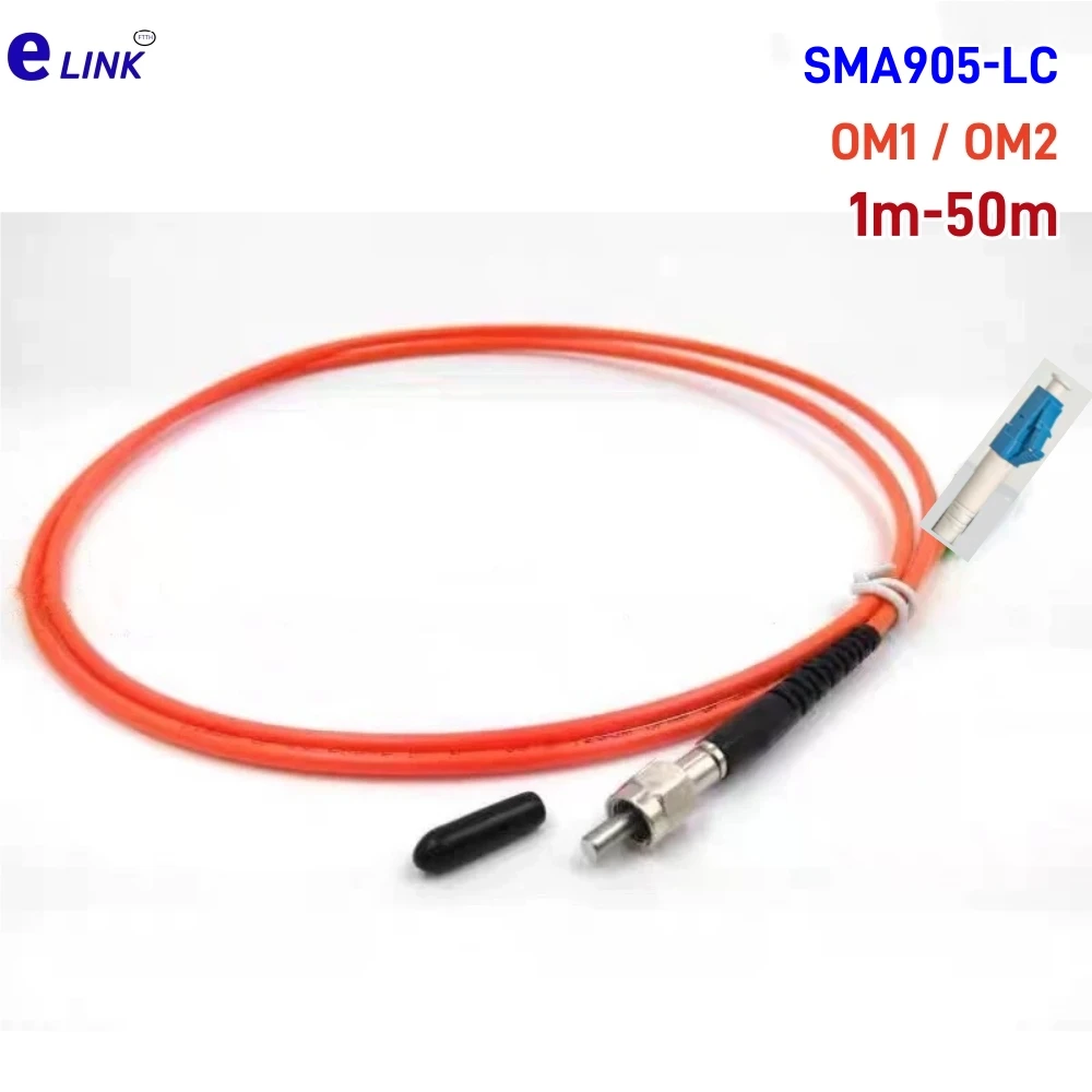SMA905-LC fiber patch cord 1m-50m OM1 OM2 simplex SMA-LC 20m10m5m 62.5/125 50/125um 2.0mm 3.0mm Multimode SX metal ferrule ELINK
SMA905-LC fiber patch cord 1m-50m OM1 OM2 simplex SMA-LC 20m10m5m 62.5/125 50/125um 2.0mm 3.0mm Multimode SX metal ferrule ELINK