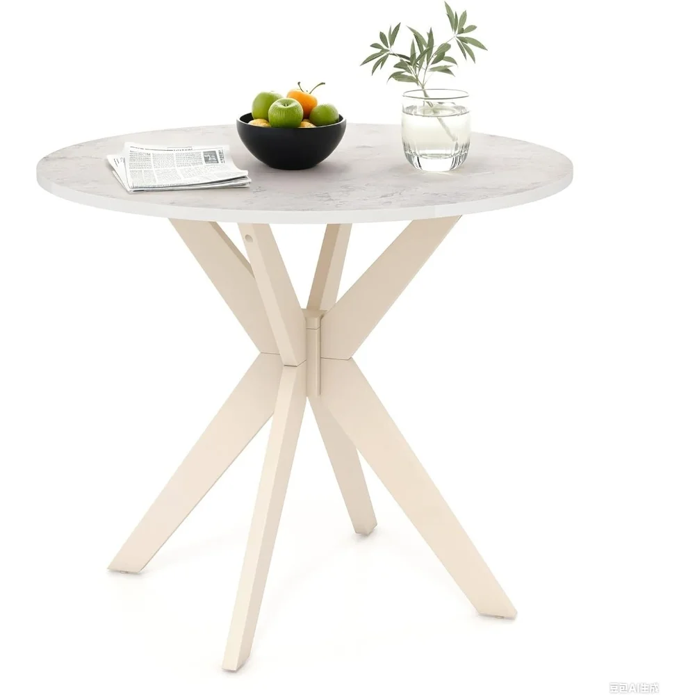 36" Round Dining Table, Solid Wood Kitchen Table with Intersecting Pedestal Base and Adjustable Foot Pads for Home
36" Round Dining Table, Solid Wood Kitchen Table with Intersecting Pedestal Base and Adjustable Foot Pads for Home
