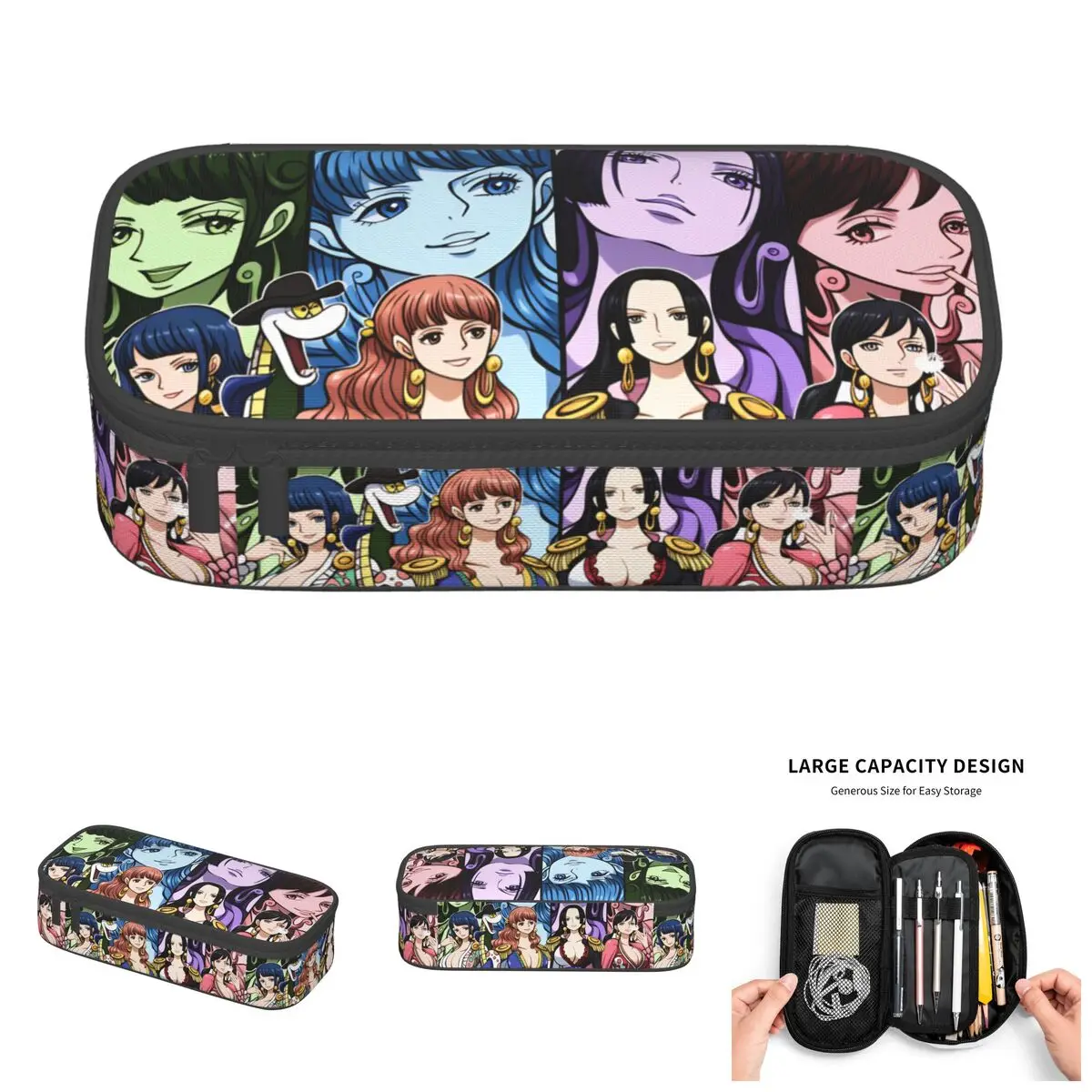 Korean One Piece Nami Boa Hancock Kikyo Boa Marigold Pencil Cases for Boa Sandersonia Large Capacity Pen Bag Box Stationery
Korean One Piece Nami Boa Hancock Kikyo Boa Marigold Pencil Cases for Boa Sandersonia Large Capacity Pen Bag Box Stationery