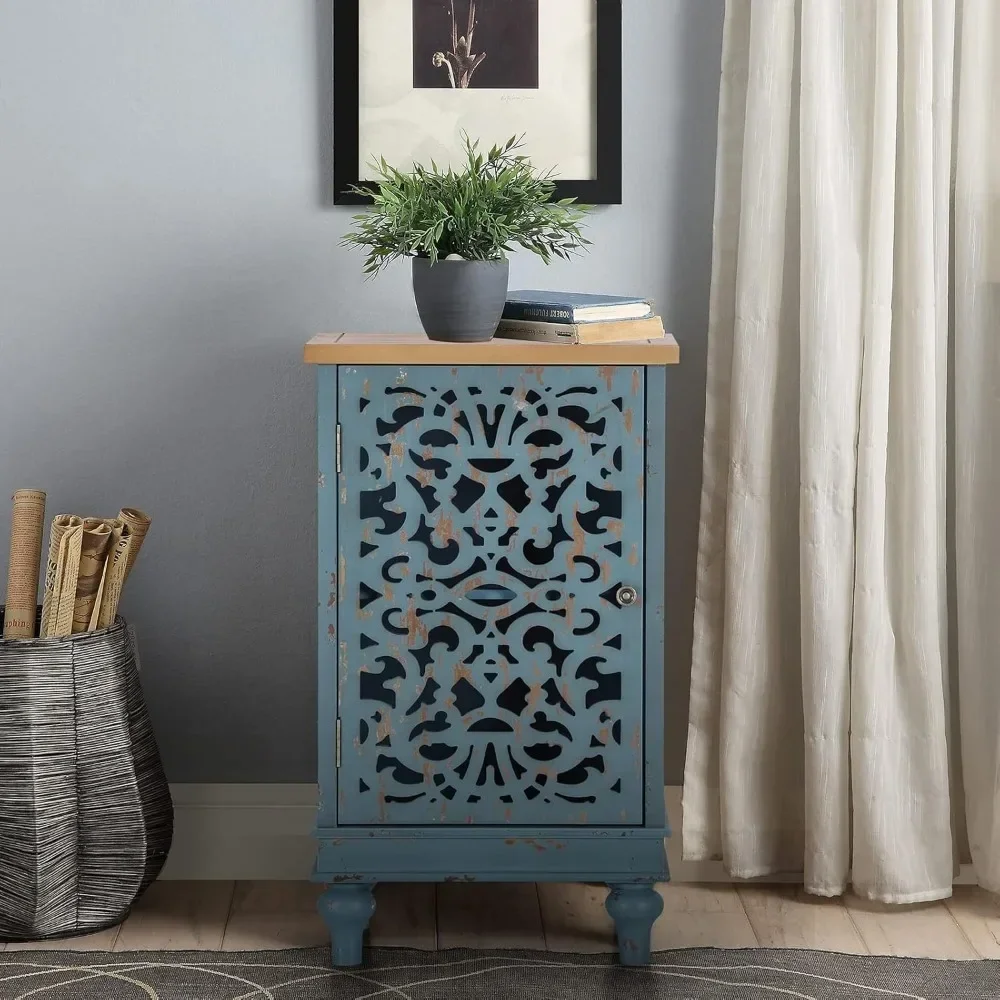 31.5" Tall Side End Table, Accent Cabinet Small with Single Door, Distressed Nightstand with Wooden Frame and Hollow Carved Door
31.5" Tall Side End Table, Accent Cabinet Small with Single Door, Distressed Nightstand with Wooden Frame and Hollow Carved Door