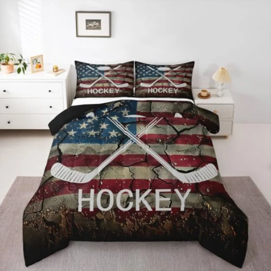 Ice Hockey Duvet Insert Size, American Flag Comforter Set for Boys Teens, Hockey Sports Game Bedding Set United States Federati
Ice Hockey Duvet Insert Size, American Flag Comforter Set for Boys Teens, Hockey Sports Game Bedding Set United States Federati