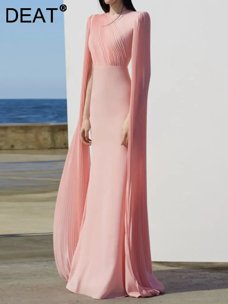 DEAT Elegant Dress O-neck Patchwork Pleated Split Sleeve Slim Women's Customized Evening Dresses 2024 Autumn New Fashion 13T952
DEAT Elegant Dress O-neck Patchwork Pleated Split Sleeve Slim Women's Customized Evening Dresses 2024 Autumn New Fashion 13T952