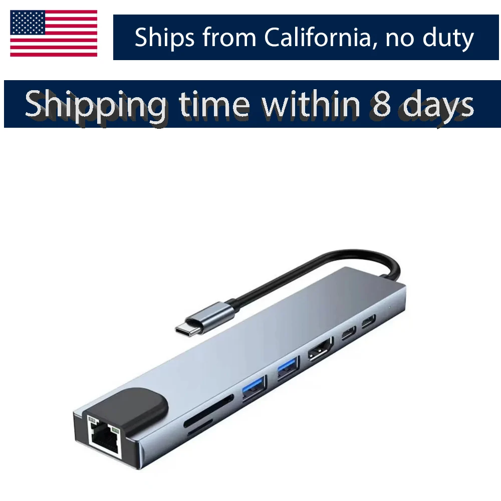 8in1 RJ45 100mbps USB c hub to Adapter Laptop Universal Computer Docking Station Splitter for pc USB c hub multiport Adapter fo
8in1 RJ45 100mbps USB c hub to Adapter Laptop Universal Computer Docking Station Splitter for pc USB c hub multiport Adapter fo