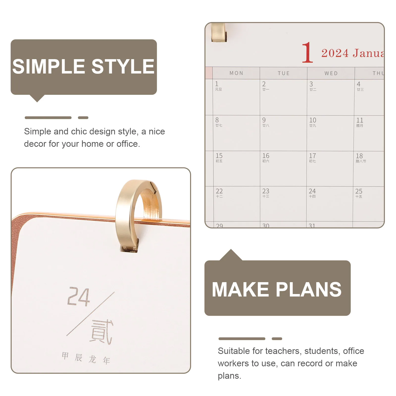 2024 Wooden Desktop Calendar Decorative Flip Office Small Space Thick Paper Stand Desk Planner Non-Bleed Monthly Schedule Events
2024 Wooden Desktop Calendar Decorative Flip Office Small Space Thick Paper Stand Desk Planner Non-Bleed Monthly Schedule Events