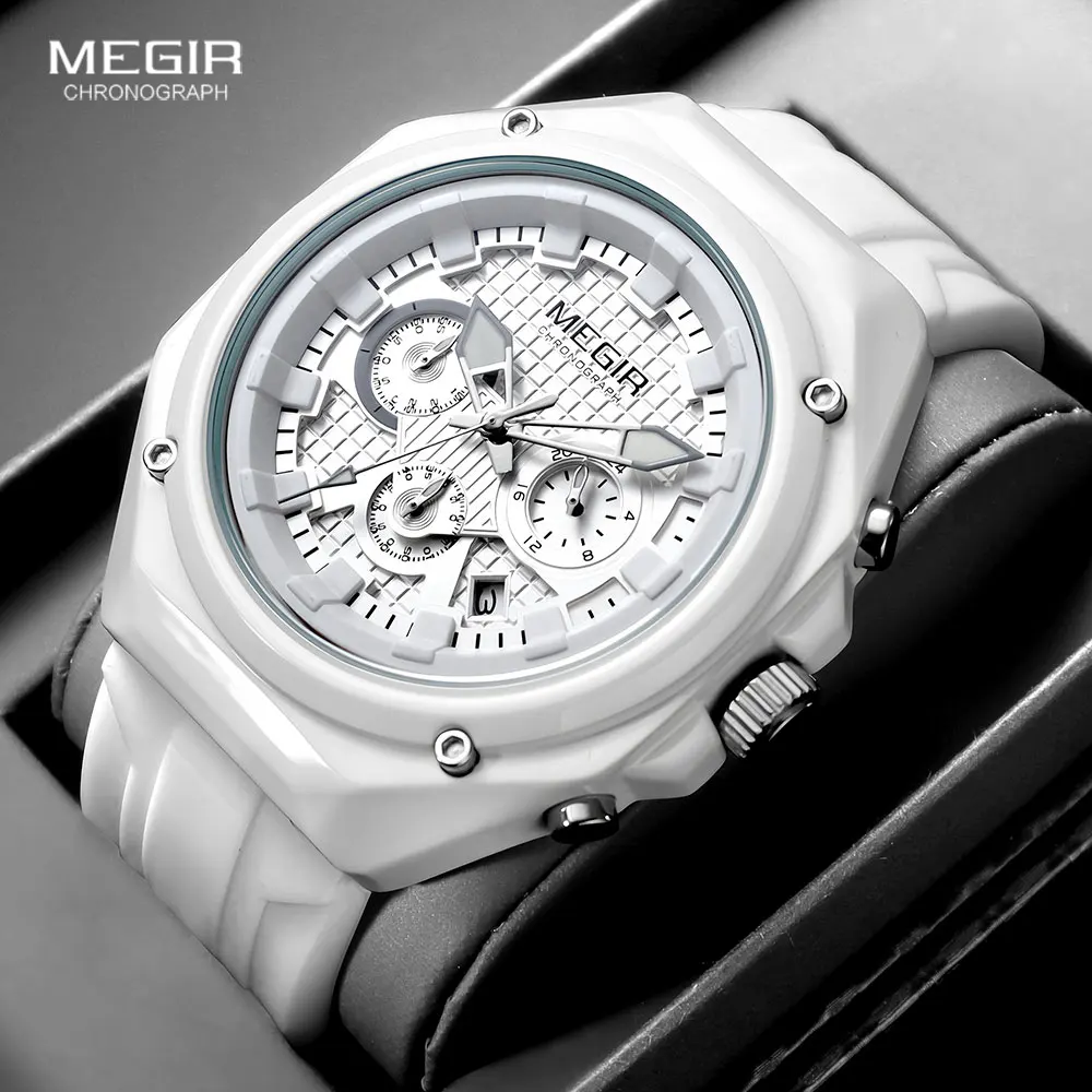 MEGIR новые спортивные кварцевые часы с хронографом для мужчин и женщин, водонепроницаемые светящиеся наручные часы унисекс для пар с силиконовым ремешком 
MEGIR новые спортивные кварцевые часы с хронографом для мужчин и женщин, водонепроницаемые светящиеся наручные часы унисекс для пар с силиконовым ремешком