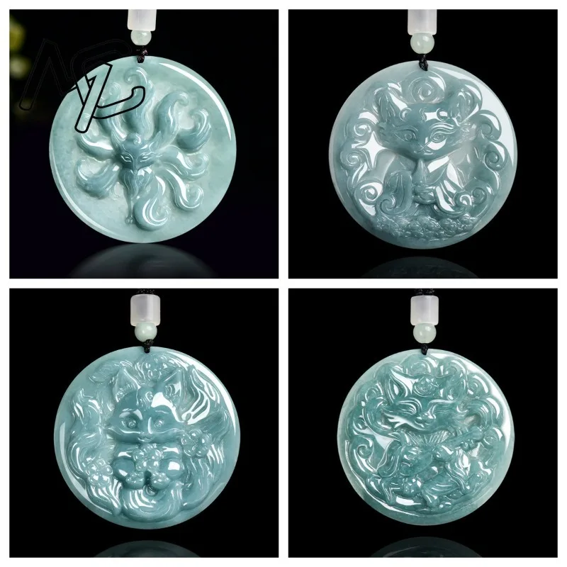 Natural Blue Water Jade Nine Tailed Fox Pendant Necklace Real Jewellery Carved Gemstone Fashion Charm Amulet Gifts for Women Men
Natural Blue Water Jade Nine Tailed Fox Pendant Necklace Real Jewellery Carved Gemstone Fashion Charm Amulet Gifts for Women Men