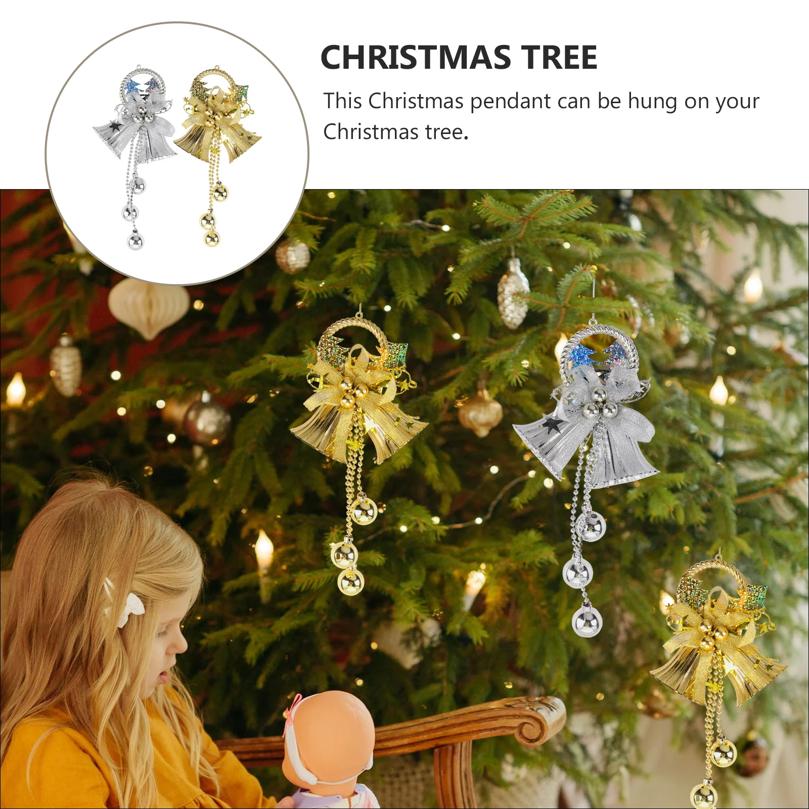 Christmas Bell Decoration Creative Tree Pendant Delicate Hanging Jingle Supplies Adornment Window Dress-up Charms for Jewelry
Christmas Bell Decoration Creative Tree Pendant Delicate Hanging Jingle Supplies Adornment Window Dress-up Charms for Jewelry