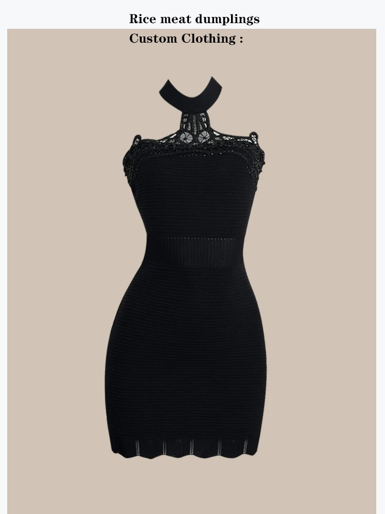 Elegant Black Splice Hollow out Design Neck Hanging Bodycon Dress Sexy Chic Style Women's Fashion Dress for Date Night
Elegant Black Splice Hollow out Design Neck Hanging Bodycon Dress Sexy Chic Style Women's Fashion Dress for Date Night
