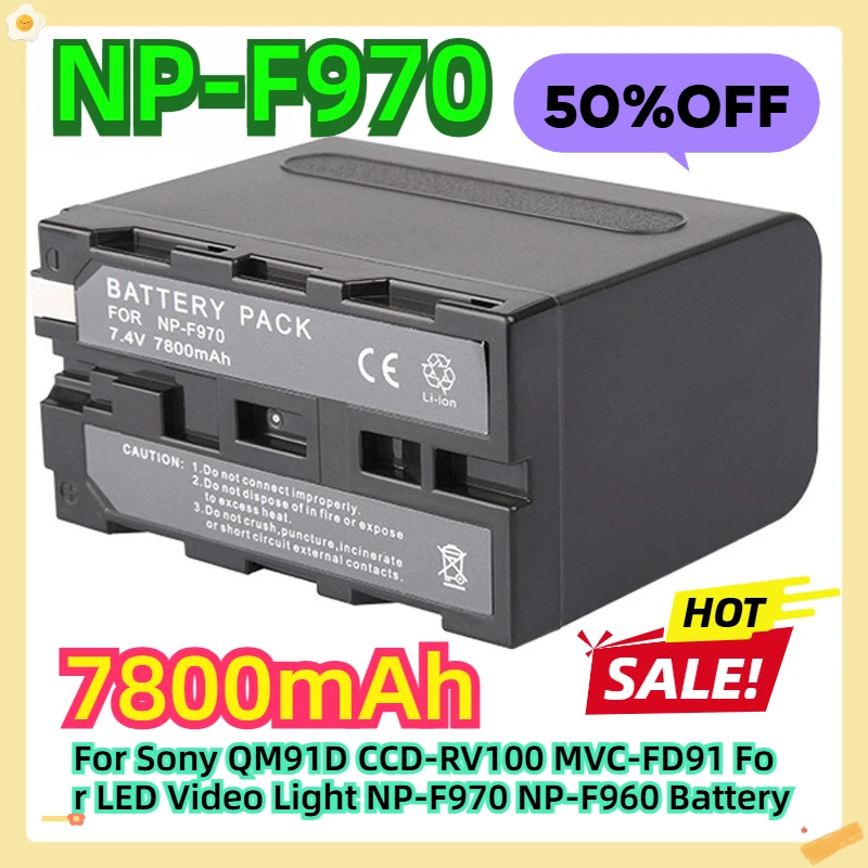 NP-F970 For Sony QM91D CCD-RV100 MVC-FD91 For LED Video Light NP-F970 NP-F960 Battery