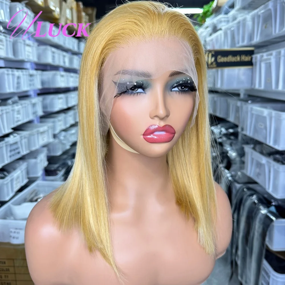 Uluck Highlight P27/613 Colored Double Drawn Straight Bob Wigs 13x4 Lace Frontal Wig 200% Density Real Human Hair Wigs For Women 
Uluck Highlight P27/613 Colored Double Drawn Straight Bob Wigs 13x4 Lace Frontal Wig 200% Density Real Human Hair Wigs For Women
