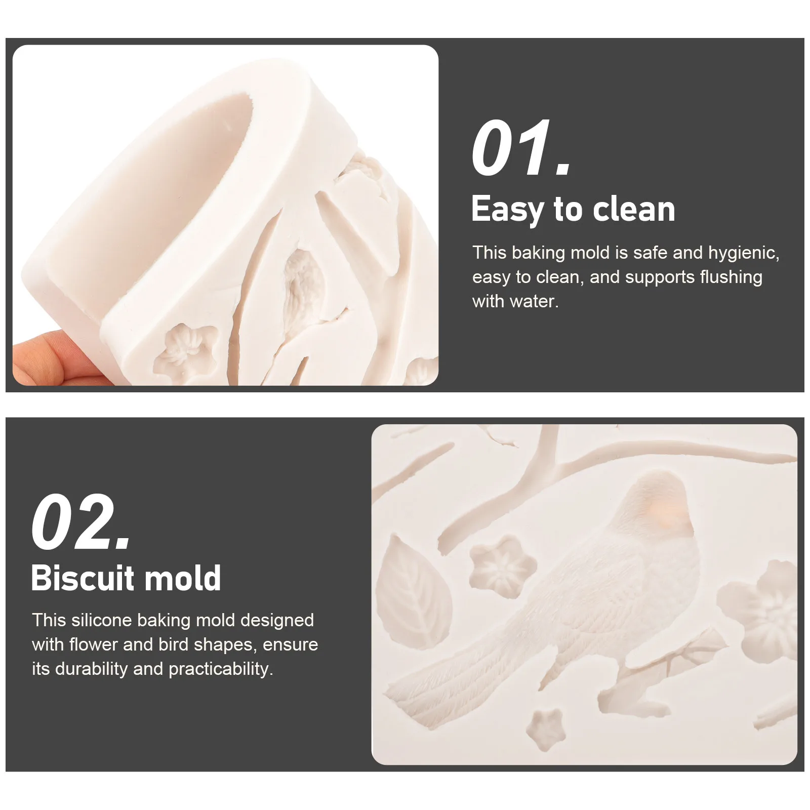 Flexible Silicone Mold Flower Bird Design Fondant Cake Molds DIY Chocolate Candy Baking Tool Easy Clean
Flexible Silicone Mold Flower Bird Design Fondant Cake Molds DIY Chocolate Candy Baking Tool Easy Clean
