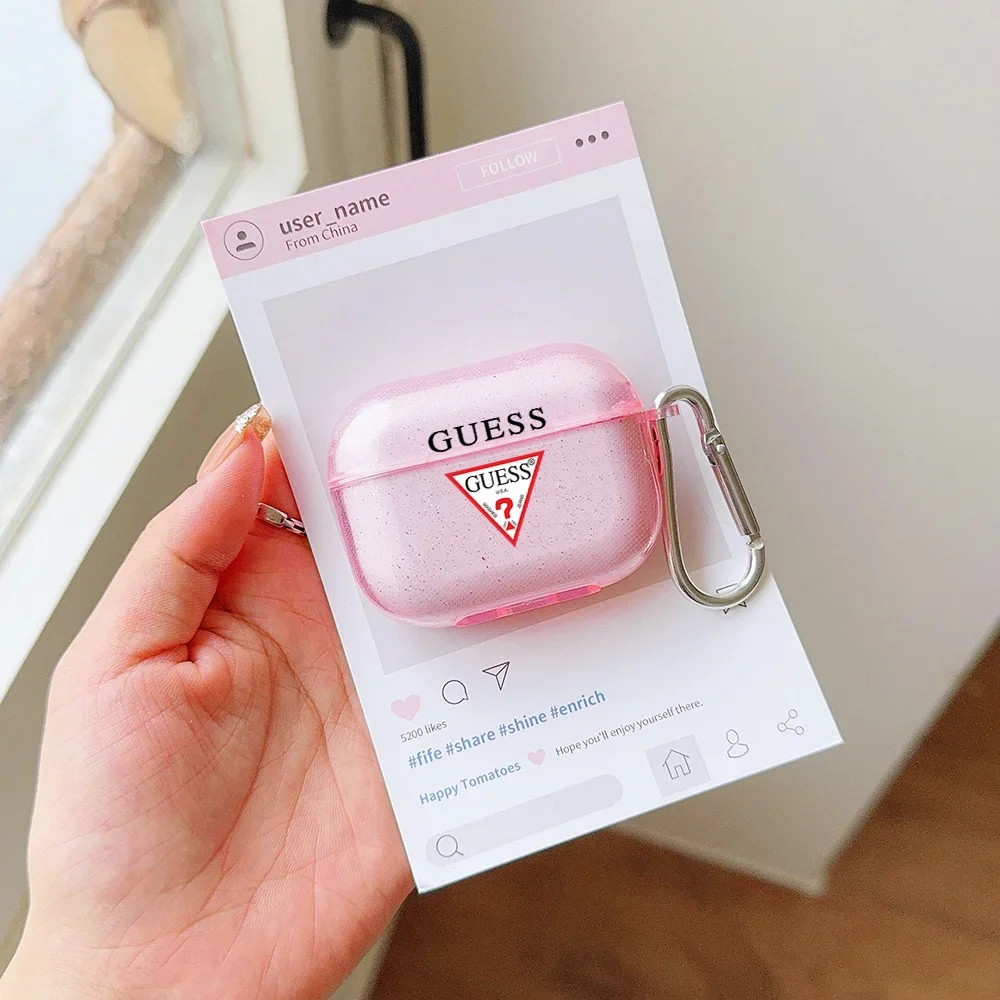New Fashion Silicone Cover Case For Bluetooth AirPods Earphone 1 2 3 Pro G-Guesse-S Pro2 With Metal Hook Accessories
New Fashion Silicone Cover Case For Bluetooth AirPods Earphone 1 2 3 Pro G-Guesse-S Pro2 With Metal Hook Accessories