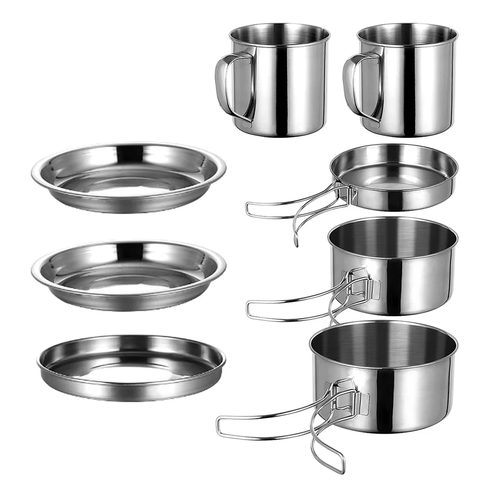 Portable Camping Stainless Steel Cookware Stainless Steel Lightweight Outdoor Hiking Picnic Set Durable Travel Gadgets
Portable Camping Stainless Steel Cookware Stainless Steel Lightweight Outdoor Hiking Picnic Set Durable Travel Gadgets