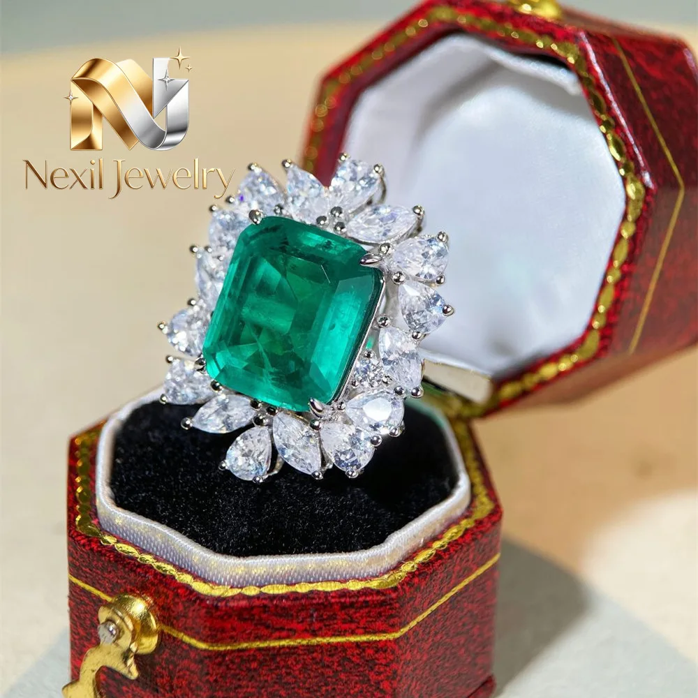 Nexil Jewelry Luxury Solid Platinum PT950 Women's Emerald Diamond Ring Square Bag Luxury Full Set Moissanite Diamond Ring
Nexil Jewelry Luxury Solid Platinum PT950 Women's Emerald Diamond Ring Square Bag Luxury Full Set Moissanite Diamond Ring