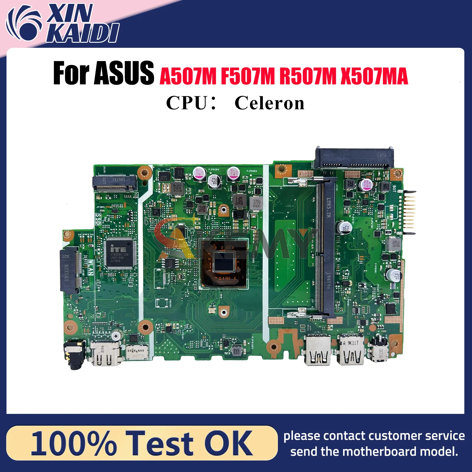 X507MA Laptop Motherboard For ASUS VivoBook A507M F507M X507M R507M X507MA Notebook Mainboard With Celeron CPU 100% tests OK stk
X507MA Laptop Motherboard For ASUS VivoBook A507M F507M X507M R507M X507MA Notebook Mainboard With Celeron CPU 100% tests OK stk