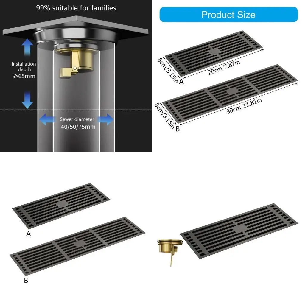 652F Elegant Gray Color Bathroom Shower Drain Offer Superior Odor Resistance and Easy Installation Designs Bathroom Accessory
652F Elegant Gray Color Bathroom Shower Drain Offer Superior Odor Resistance and Easy Installation Designs Bathroom Accessory
