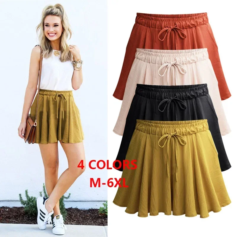 Summer Plus Size Shorts Skrits M - 6XL 3XL 4XL 5XL High Waist Drawstring Loose Solid Casual Brand Plus Size Clothing For Women
Summer Plus Size Shorts Skrits M - 6XL 3XL 4XL 5XL High Waist Drawstring Loose Solid Casual Brand Plus Size Clothing For Women