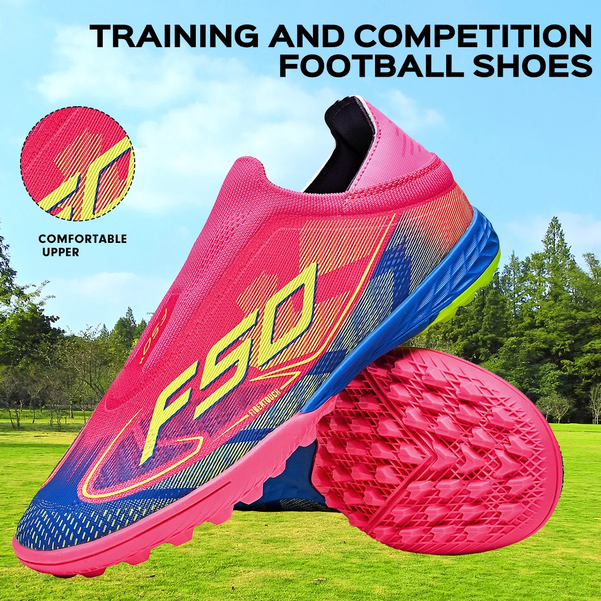 High Grip TF Turf Football Boots Soft PU Fabric Upper Rubber Wear-resistant Sole Teenager Boys Girls Match Sneakers
High Grip TF Turf Football Boots Soft PU Fabric Upper Rubber Wear-resistant Sole Teenager Boys Girls Match Sneakers