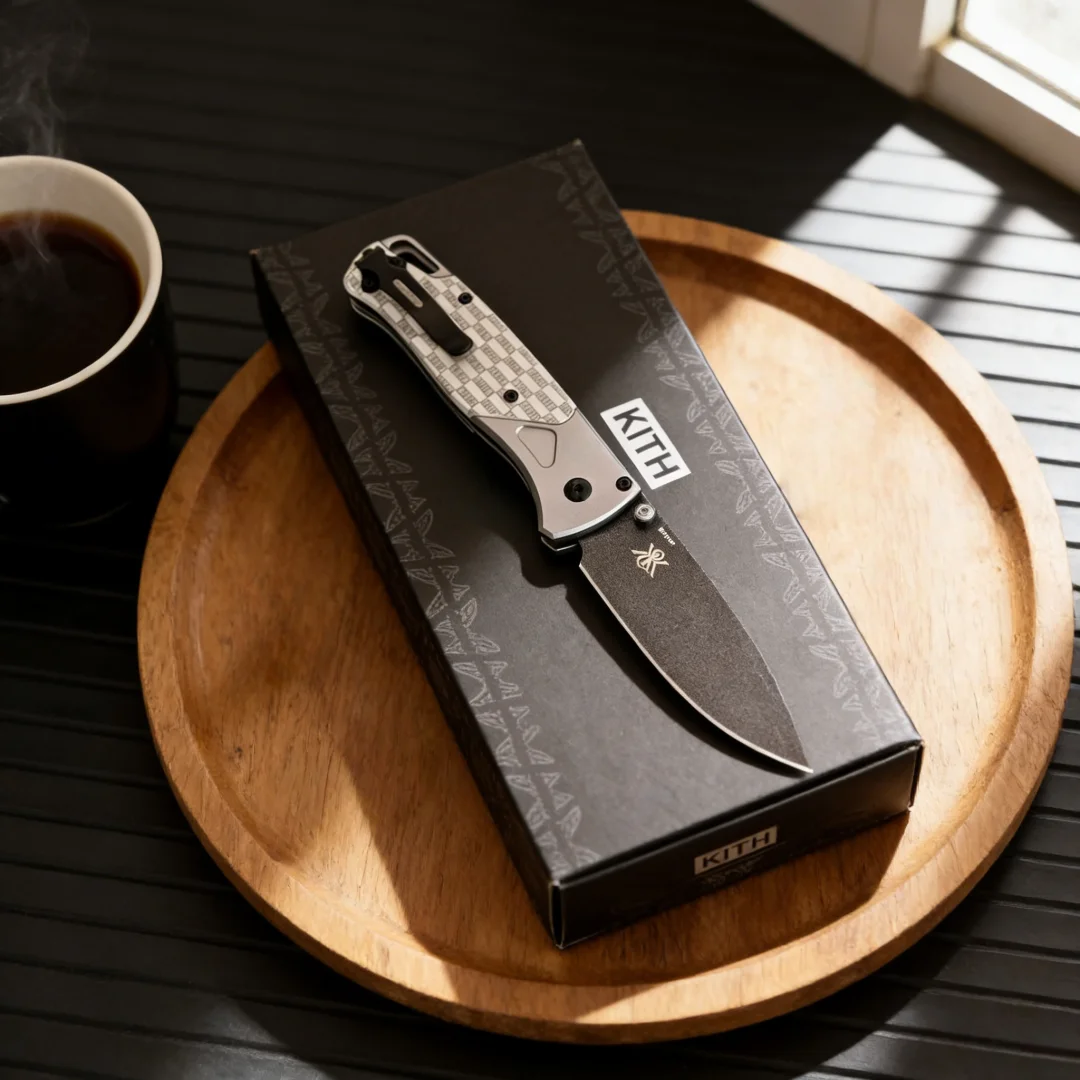 B535 - KITH ,Convenient Carry-Along Folding Knife, made of D2 steel, with an aluminum handle, suitable for camping and hiking.
B535 - KITH ,Convenient Carry-Along Folding Knife, made of D2 steel, with an aluminum handle, suitable for camping and hiking.