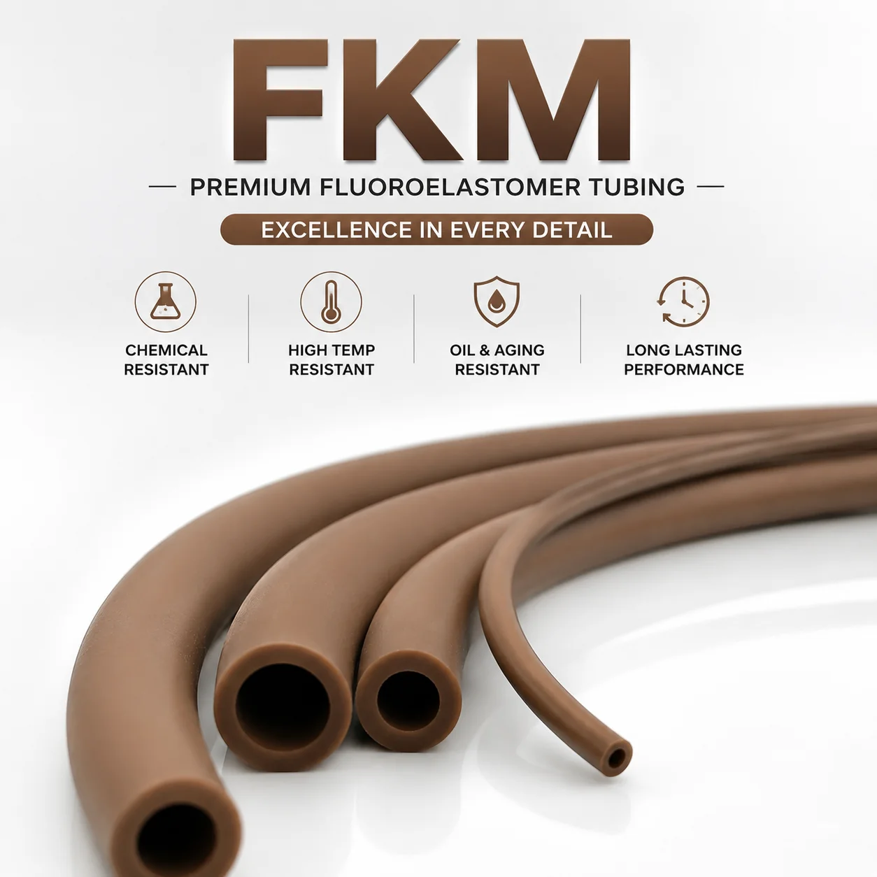 5M/2M/1M Brown FKM Pipe ID2-14mm Chemical Fluid Transport Corrosion Resistant Rubber Hose
5M/2M/1M Brown FKM Pipe ID2-14mm Chemical Fluid Transport Corrosion Resistant Rubber Hose