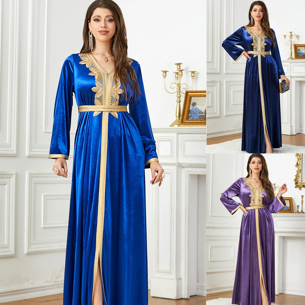 Бархатное платье Msulim Abaya для женщин, элегантные платья на шнуровке в марокканском стиле, платье макси, платья, кафтан, арабское длинное платье, Осень-зима
Бархатное платье Msulim Abaya для женщин, элегантные платья на шнуровке в марокканском стиле, платье макси, платья, кафтан, арабское длинное платье, Осень-зима