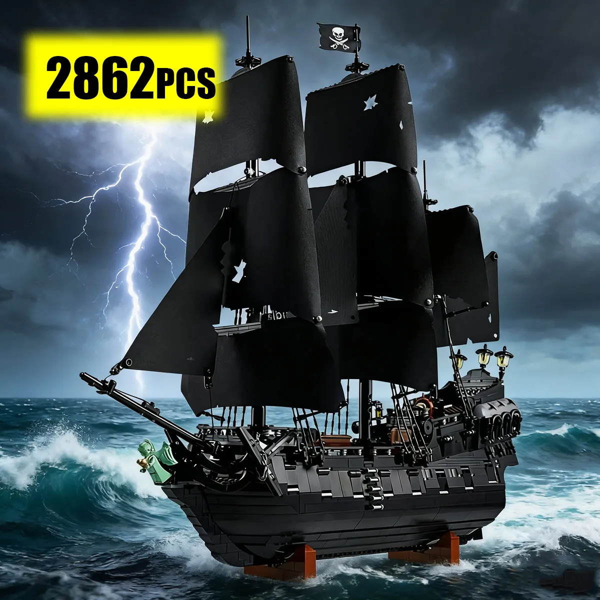 Pirates of the Caribbean Revenge Warship (2862 PCS) Black Pearl Sailboat Building Blocks Model Toy Gift for Boys and Girls
Pirates of the Caribbean Revenge Warship (2862 PCS) Black Pearl Sailboat Building Blocks Model Toy Gift for Boys and Girls