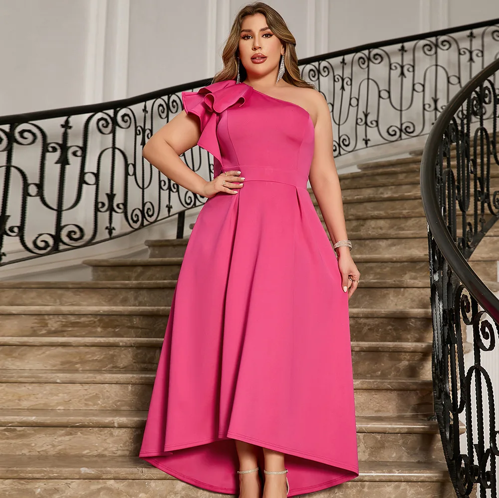 New single shoulder ruffle edge short sleeve large skirt banquet dress large size women's skirt party sexy temperament elegant h
New single shoulder ruffle edge short sleeve large skirt banquet dress large size women's skirt party sexy temperament elegant h