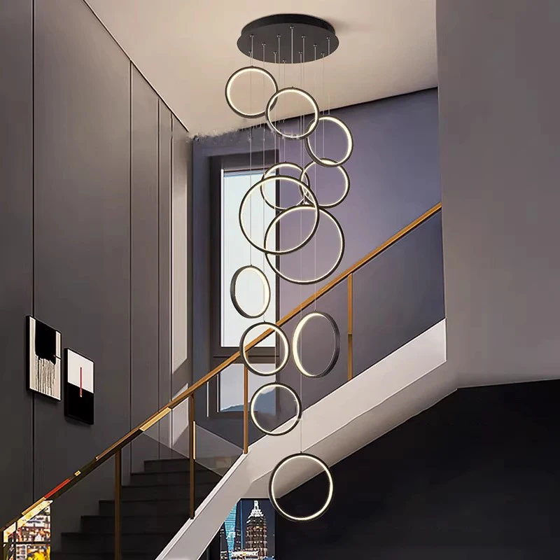 Round Ring Chandeliers Modern Duplex Loft Ceiling Chandeliers Living Room Lighting Suspension Design Led Staircase Pendant Lamp
Round Ring Chandeliers Modern Duplex Loft Ceiling Chandeliers Living Room Lighting Suspension Design Led Staircase Pendant Lamp