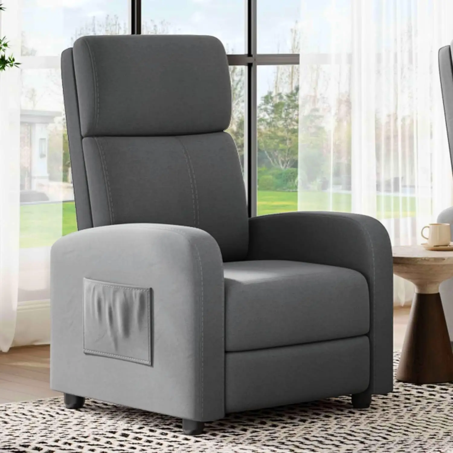 Recliner Chair for Adults, PU Leather Lazy Recliner Ergonomic Adjustable Single Sofa Enhanced with Side Pocket, Tall Back, Wide
Recliner Chair for Adults, PU Leather Lazy Recliner Ergonomic Adjustable Single Sofa Enhanced with Side Pocket, Tall Back, Wide