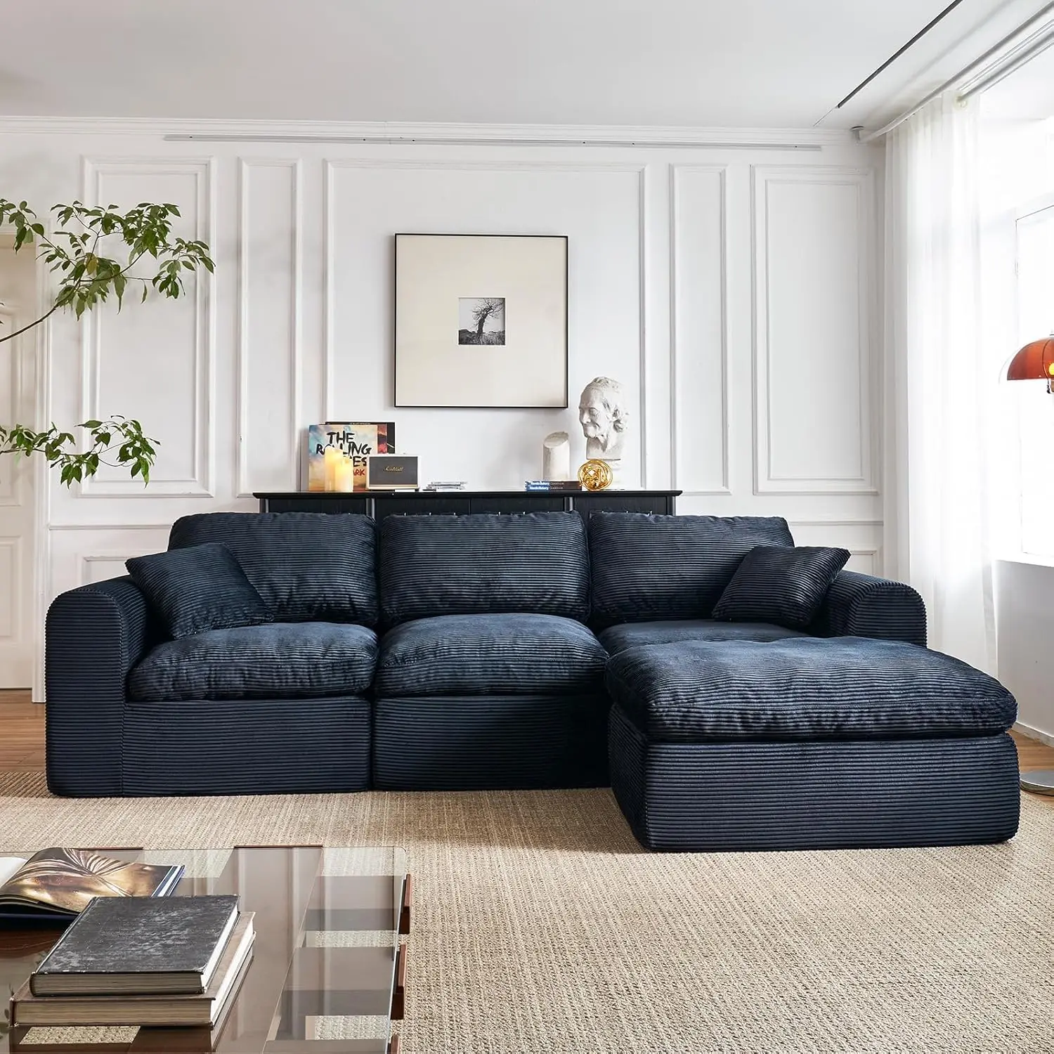 108" Modular Sectional Sofa Deep Seat Convertible L-Shape Ottoman Living Room Black 3 Seat Custom
108" Modular Sectional Sofa Deep Seat Convertible L-Shape Ottoman Living Room Black 3 Seat Custom