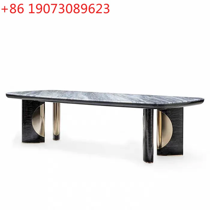 Постмодернистский светлый роскошный мраморный обеденный стол, креативный прямоугольный обеденный стол для виллы, простой роскошный обеденный стол из нержавеющей стали
Постмодернистский светлый роскошный мраморный обеденный стол, креативный прямоугольный обеденный стол для виллы, простой роскошный обеденный стол из нержавеющей стали