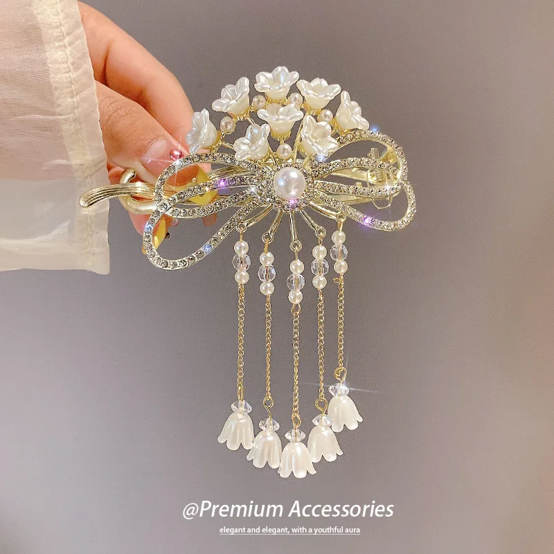 Доступная роскошная заколка для волос с жемчужной лилией долины и кисточкой для женщин, заколка-лягушка с застежкой-застежкой и резинка для волос для заголовка головы
Доступная роскошная заколка для волос с жемчужной лилией долины и кисточкой для женщин, заколка-лягушка с застежкой-застежкой и резинка для волос для заголовка головы