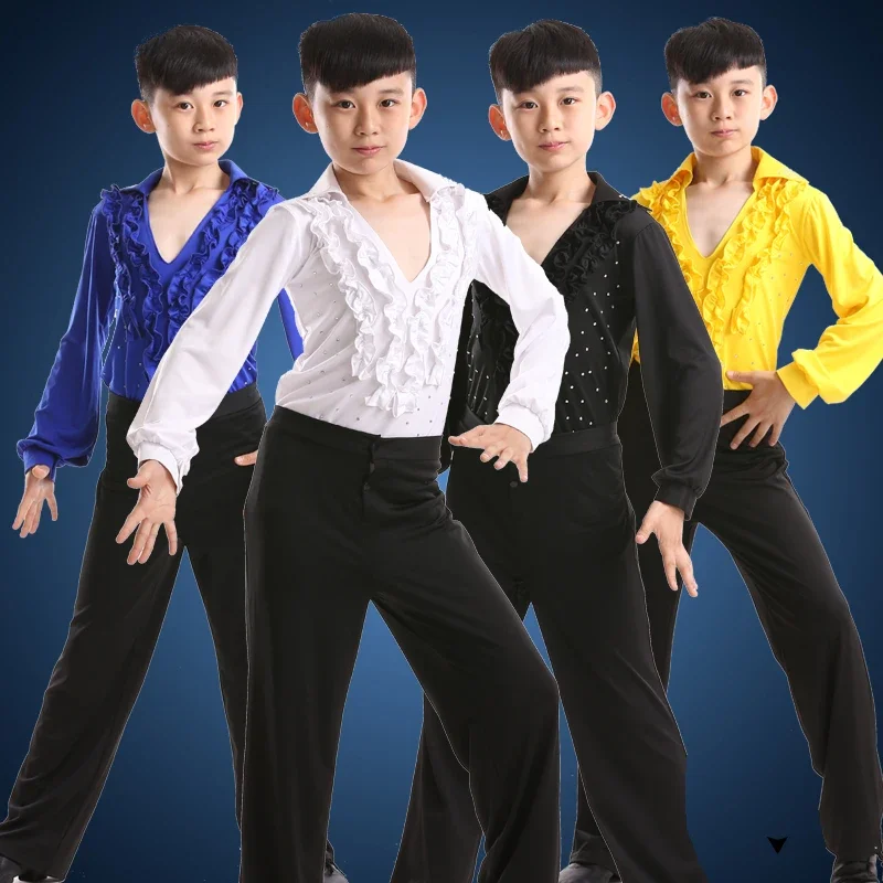 Hot Sale Boy Latin Dancewear Ruffly Blue White Black Ballroom Stage Modern Boys Latin Dance Costumes Clothes latin dance dress
Hot Sale Boy Latin Dancewear Ruffly Blue White Black Ballroom Stage Modern Boys Latin Dance Costumes Clothes latin dance dress