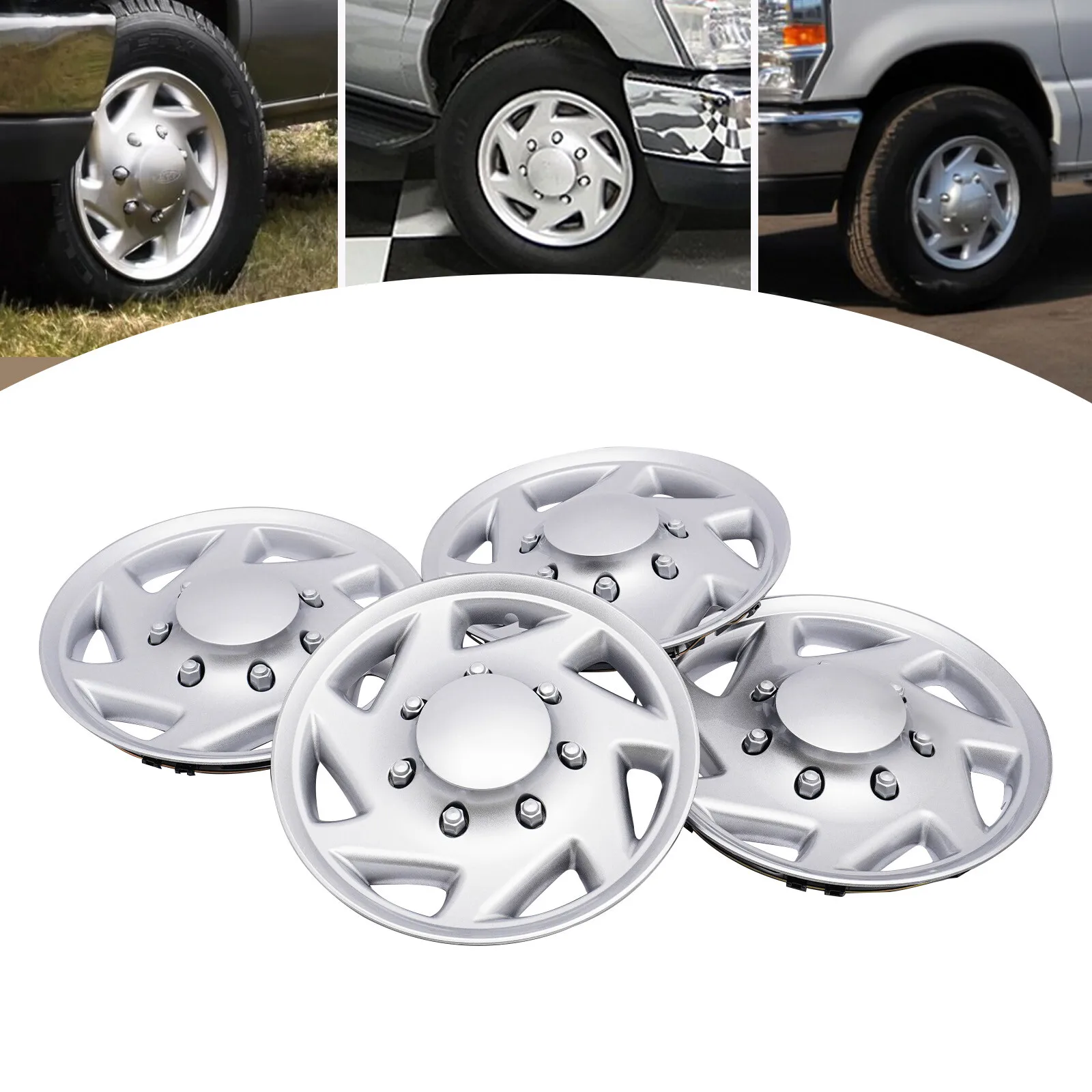 4-Pack OE Style Wheel Covers for 1999-2018 Ford Econoline E250 E350 E450 - Full Set Hub Caps Silver car accessories
4-Pack OE Style Wheel Covers for 1999-2018 Ford Econoline E250 E350 E450 - Full Set Hub Caps Silver car accessories