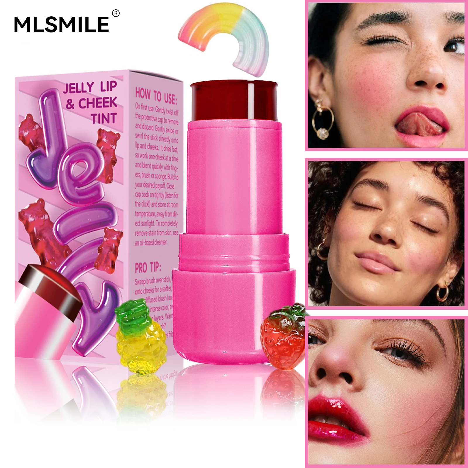 Jelly Blush Stick Lip and Cheek Stick, Multi-purpose Jelly Tint Jelly Blush, Blush Cooling Water Tint Sheer Lip & Cheek Stain
Jelly Blush Stick Lip and Cheek Stick, Multi-purpose Jelly Tint Jelly Blush, Blush Cooling Water Tint Sheer Lip & Cheek Stain