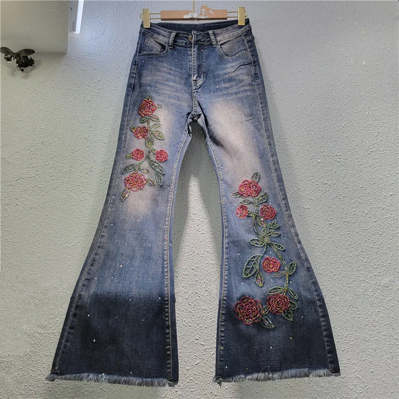 High Waist Hem Embroidered Design Micro-Pull Trousers Women's Autumn 2024 Loose Slim Fit Sweet Hip Lifting Pants
High Waist Hem Embroidered Design Micro-Pull Trousers Women's Autumn 2024 Loose Slim Fit Sweet Hip Lifting Pants