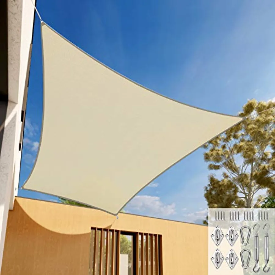 Outdoor pergola patio backyard garden deck shade sail canopy in beige polyester fabric with UV block and hardware kit for 16' x
Outdoor pergola patio backyard garden deck shade sail canopy in beige polyester fabric with UV block and hardware kit for 16' x