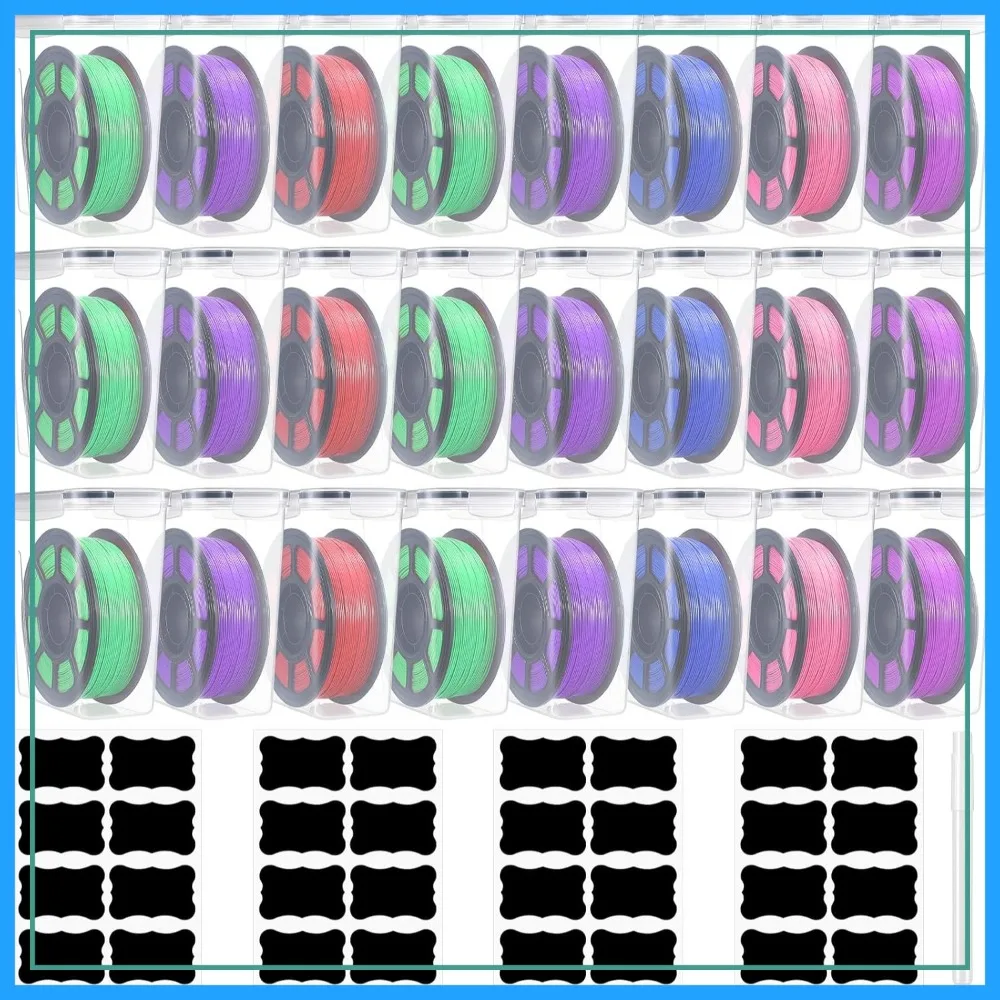 24 Pcs Large Filament Storage Box with Lids for 3D Printer, Clear Portable Dryer Box with Labels, 9.76x9.64x4.5inch
24 Pcs Large Filament Storage Box with Lids for 3D Printer, Clear Portable Dryer Box with Labels, 9.76x9.64x4.5inch