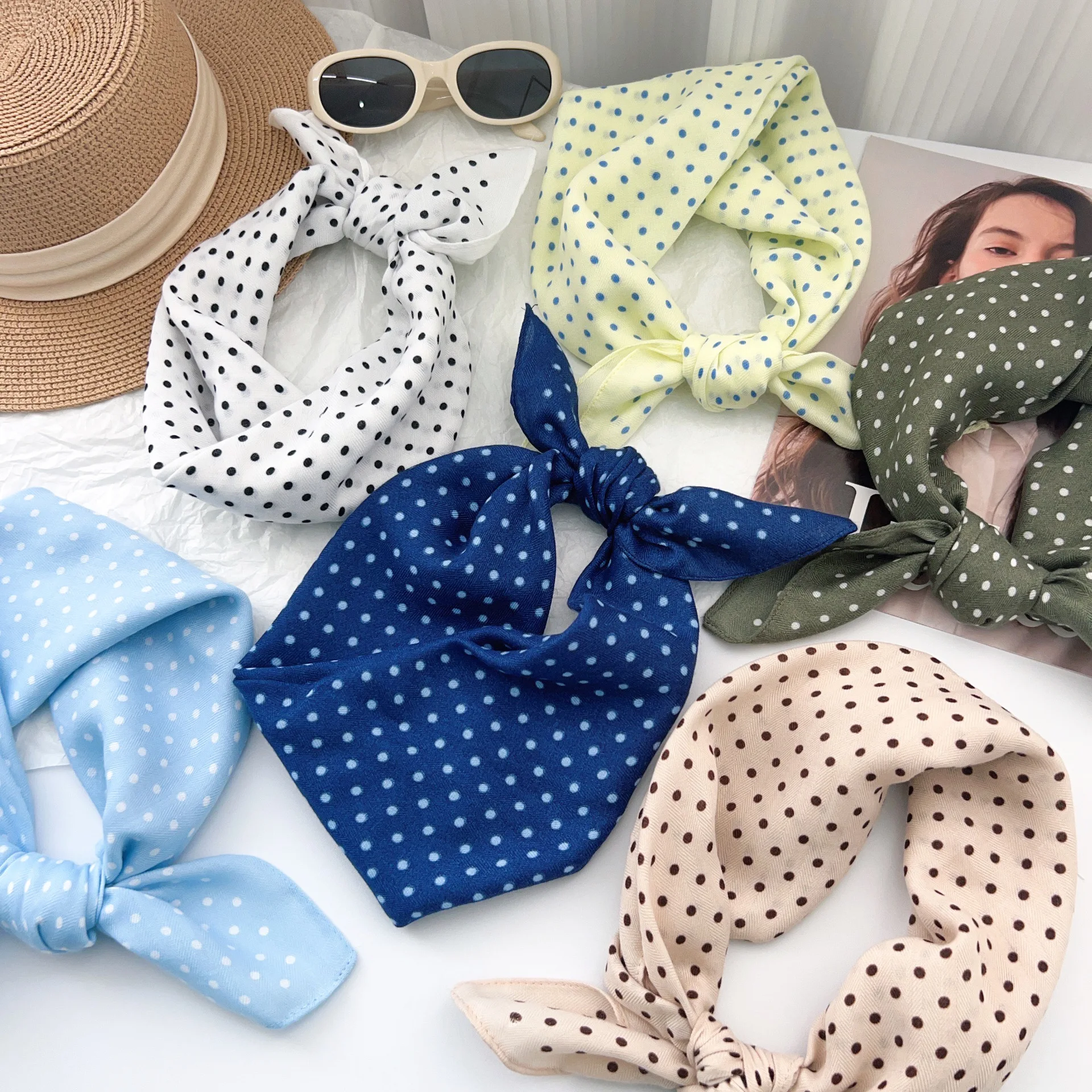 Korean Style Candy Polka Dot Mini Scarf Women Lightweight Breathable Neck Tie Head Wrap Hairband
Korean Style Candy Polka Dot Mini Scarf Women Lightweight Breathable Neck Tie Head Wrap Hairband