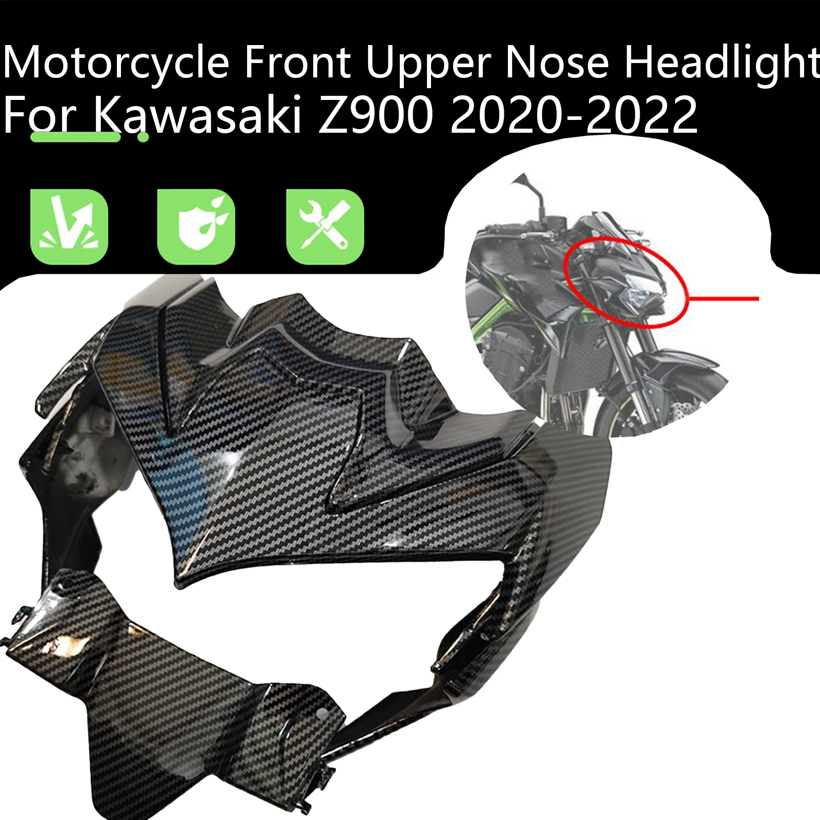 Motorcycle Front Upper Nose Headlight Fairing Kit For Kawasaki Z900 2020-2022 Bodywork Mod Replacement Fairing
Motorcycle Front Upper Nose Headlight Fairing Kit For Kawasaki Z900 2020-2022 Bodywork Mod Replacement Fairing