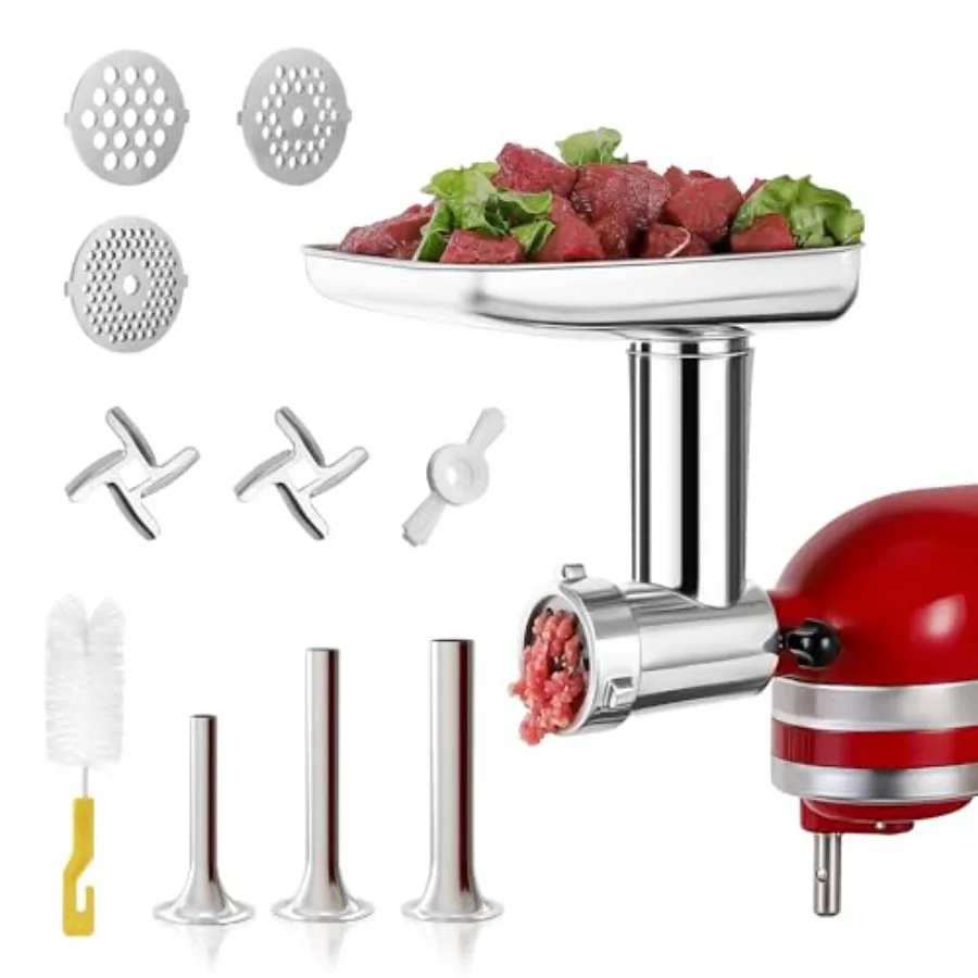 Stainless Steel Food Grinder Attachment for Mixers Heavy-Duty Metal Meat Grinder with 3 Sausage Stuffers Grinding Plates Dishw
Stainless Steel Food Grinder Attachment for Mixers Heavy-Duty Metal Meat Grinder with 3 Sausage Stuffers Grinding Plates Dishw