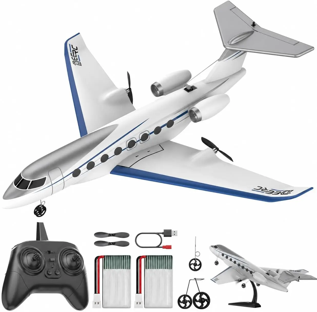 Remote Control Airplane - Ready-to-Fly EPP Foam Private Jet Toy, 3-Channel with 6-Axis Gyro, Includes 2 Batteries, Great for Beginners, Kids & Adults
Remote Control Airplane - Ready-to-Fly EPP Foam Private Jet Toy, 3-Channel with 6-Axis Gyro, Includes 2 Batteries, Great for Beginners, Kids & Adults