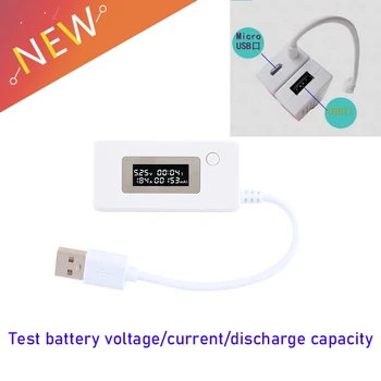 KCX-017 Ampèremeter Lcd Display Mini Usb Spanningsstroom Capaciteit Monitor Tester Meter 4-30V Detector Mobiele Power Tester Kabel 20Cm