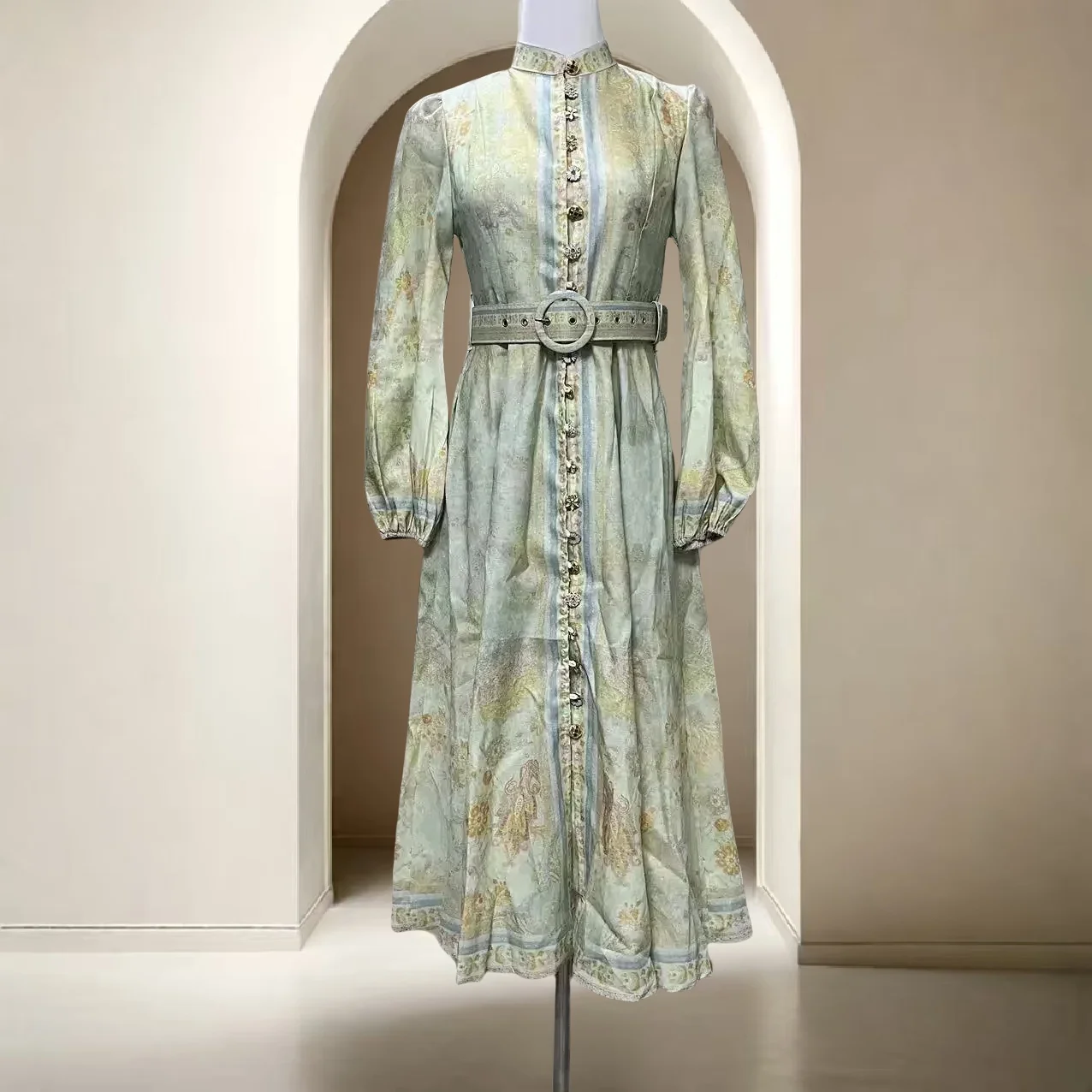 Women's Floral Print Linen Midi Dress Soft Fabric A Line Cut Retro Style Long Sleeve Summer Garden Party Elegant Look
Women's Floral Print Linen Midi Dress Soft Fabric A Line Cut Retro Style Long Sleeve Summer Garden Party Elegant Look