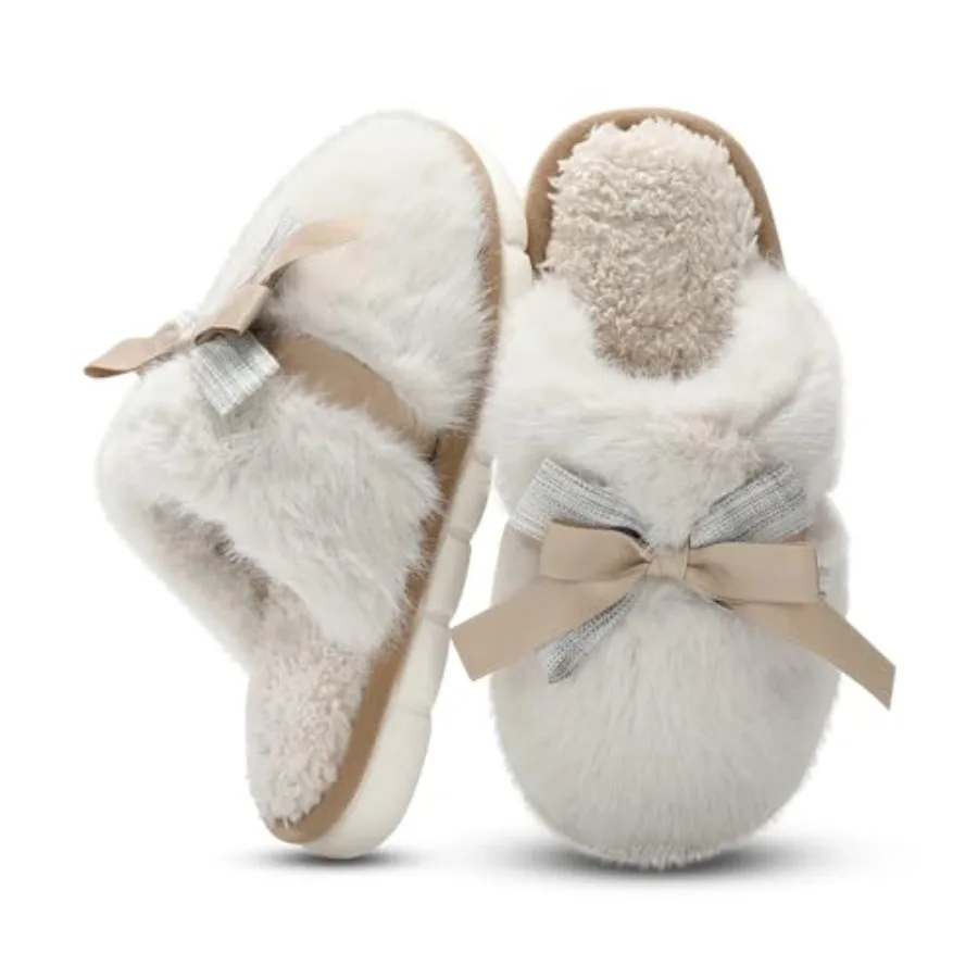 GOEWY Cute Women's Memory Foam House Slippers - Fuzzy Plush Faux Fur Slippers with Bow Butterfly Tie - Anti-Skid Indoor/Outdoor
GOEWY Cute Women's Memory Foam House Slippers - Fuzzy Plush Faux Fur Slippers with Bow Butterfly Tie - Anti-Skid Indoor/Outdoor